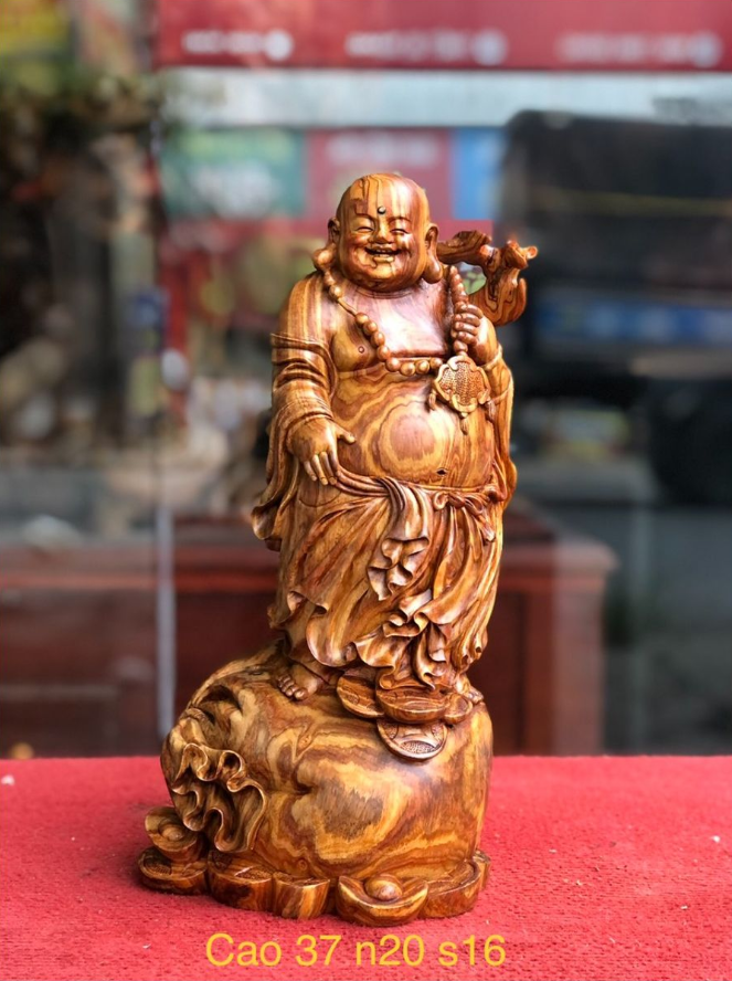 Hai mẫu tượng Phật DI LẶC gỗ sưa bắc đỏ và Vương mộc tử đàn